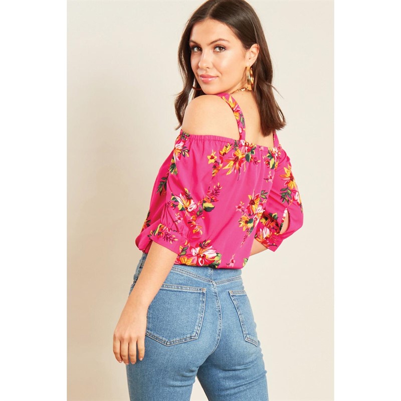 Influence Womens Cold Shoulder Top Pink