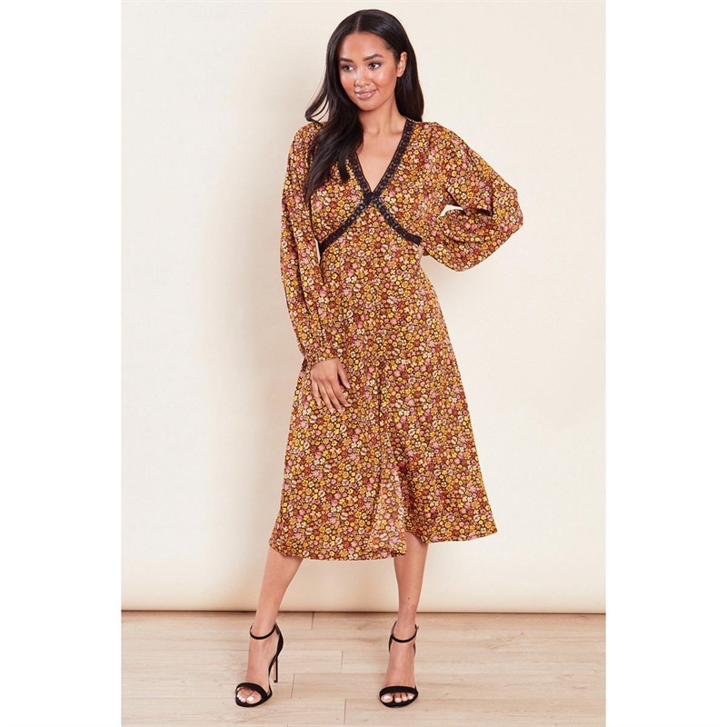 Buy Influence Womens Midi Dress Brown