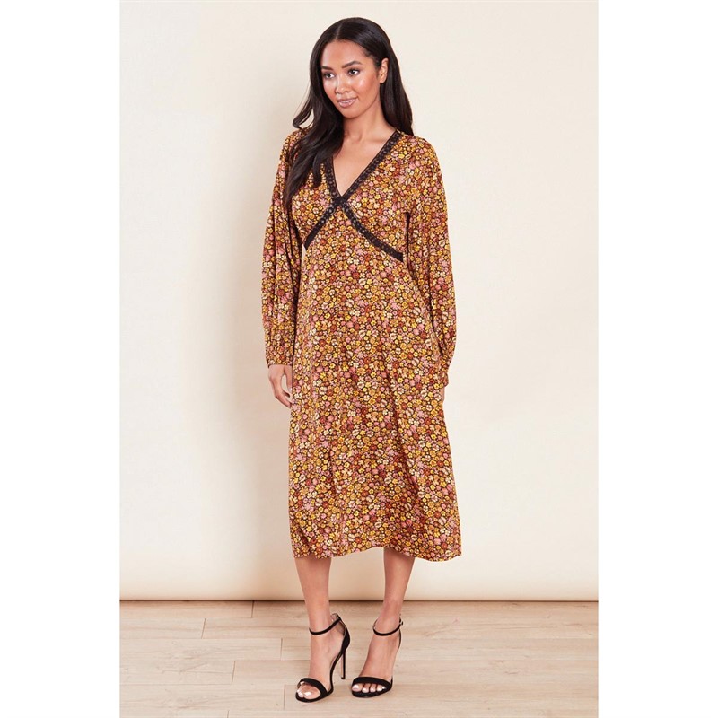 Buy Influence Womens Midi Dress Brown