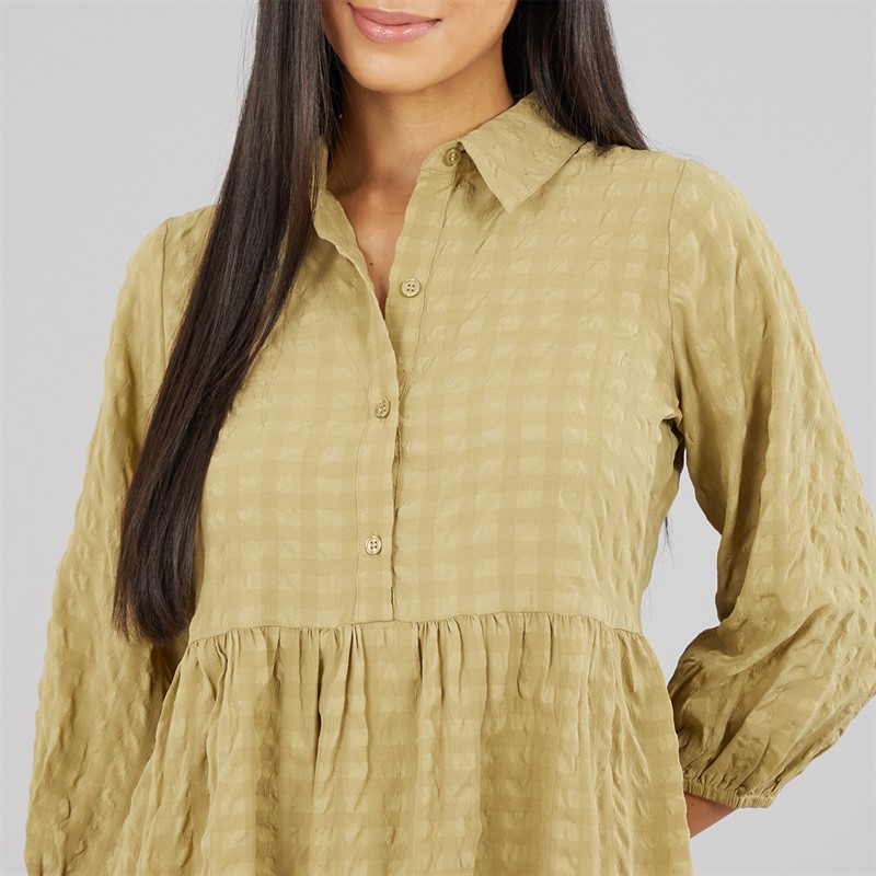 Influence Womens Shirt Dress Khaki