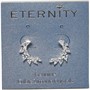 Eternity Womens Clear Stones Earrings Silver Tone