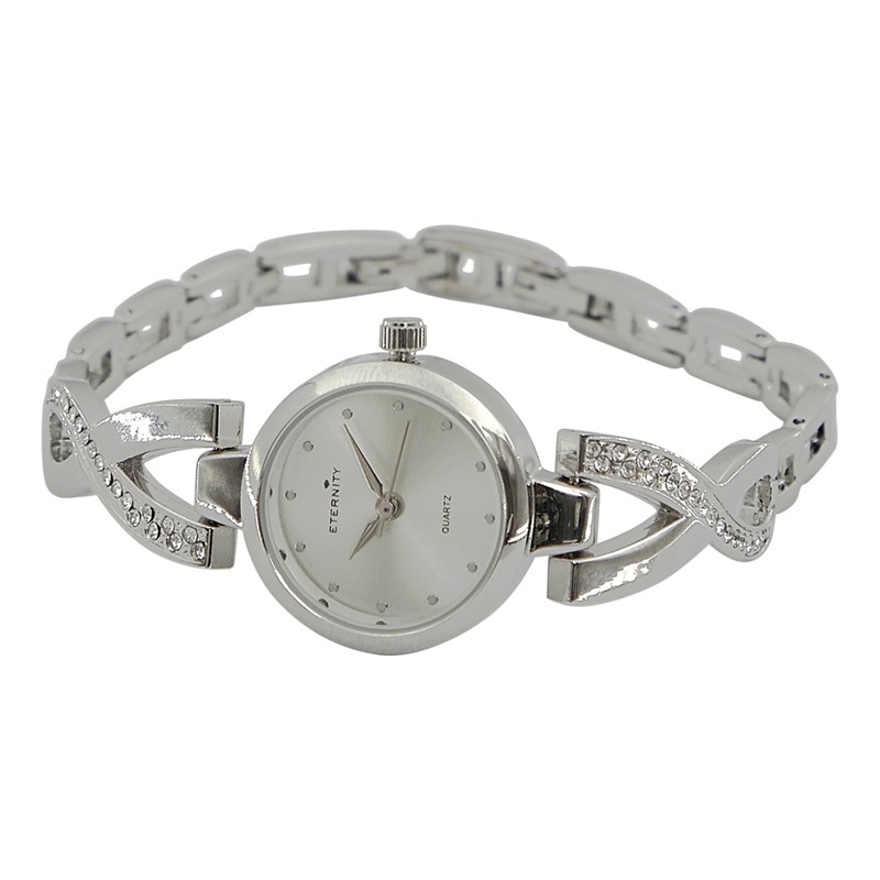 Eternity Womens Quartz Watch And Jewellery Gift Set Silver