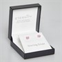 Eternity Womens Sterling Silver Earrings With CZ Stone Pink