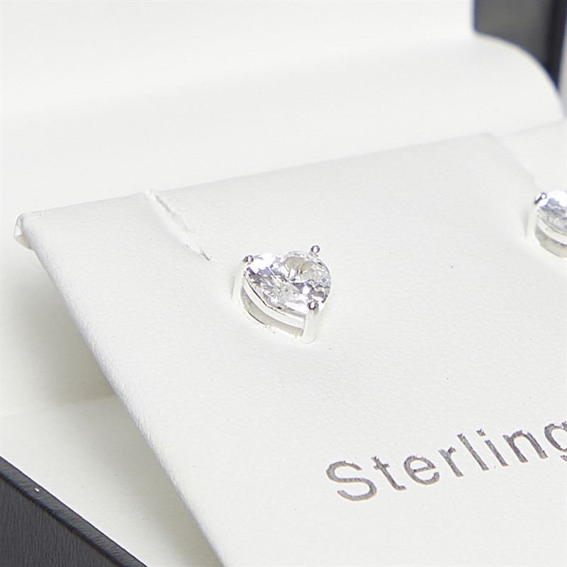Eternity Womens Sterling Silver Earrings With CZ Stone Clear