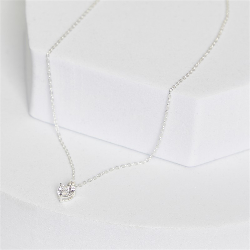 Eternity Womens Sterling Pendant With CZ Stone Clear