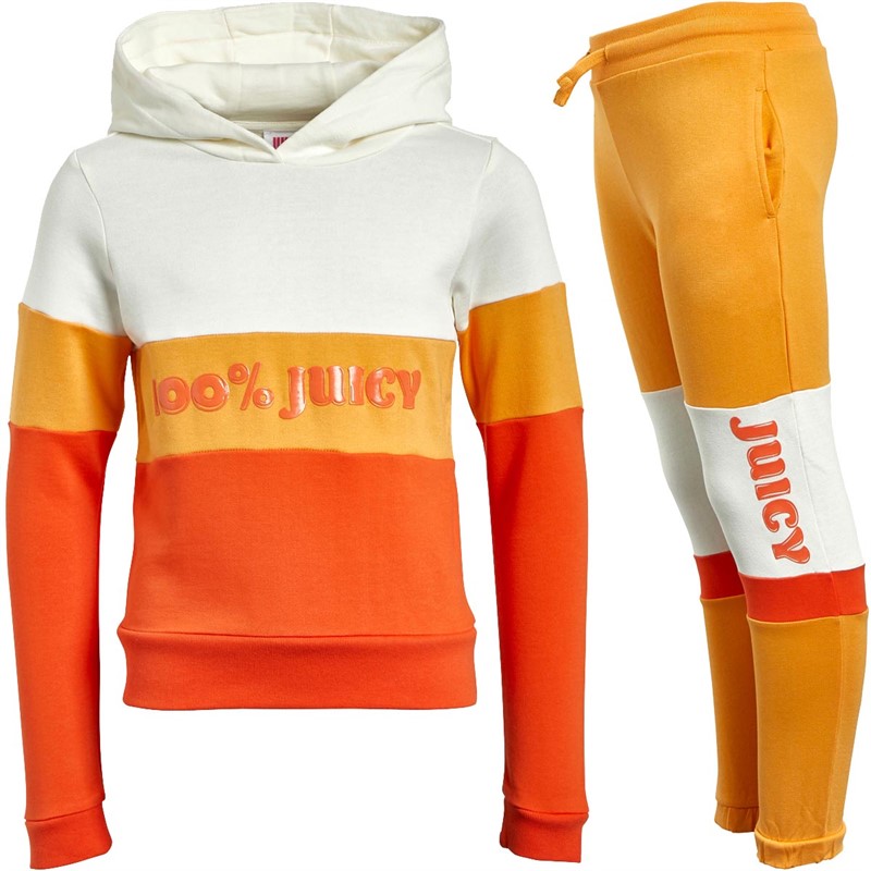 Juicy Girls Cut And Sew Tracksuit Nasturtium/Blazing Orange