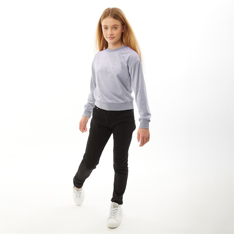 Juicy Couture Girls Velour Screw Sweatshirt Dapple Grey