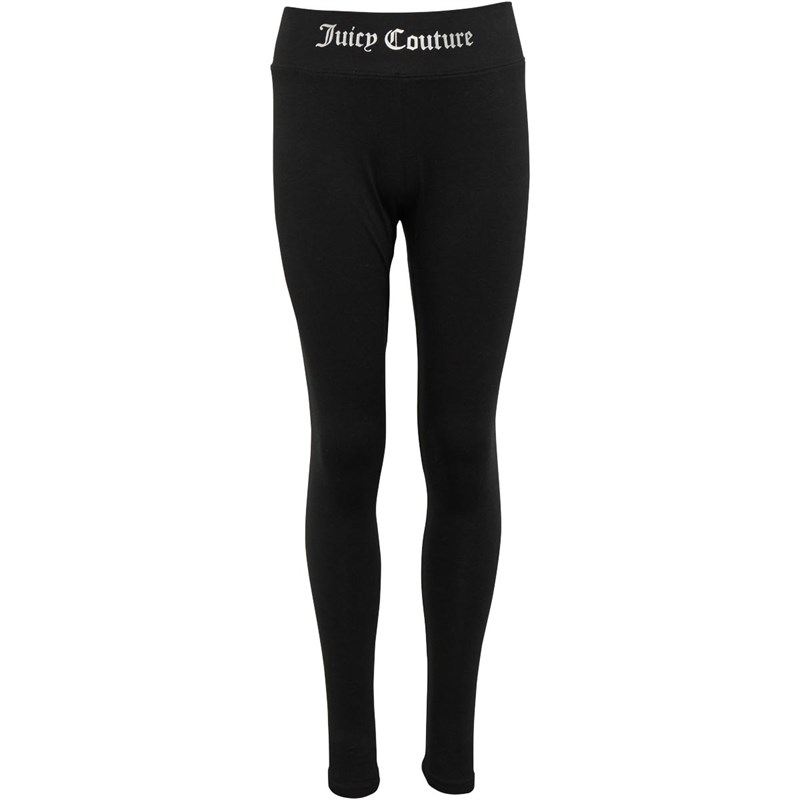 Juicy Couture Junior Girls Deep Waistband Leggings Black