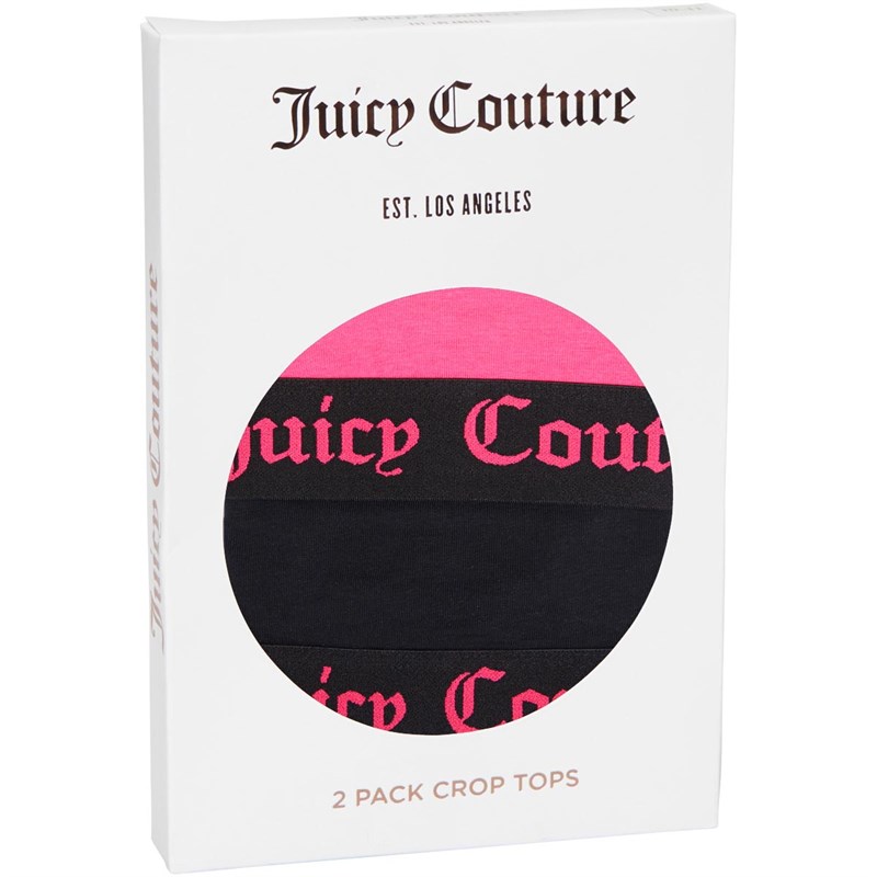 Juicy Couture Girls Crop Top Two Pack Pink Yarrow