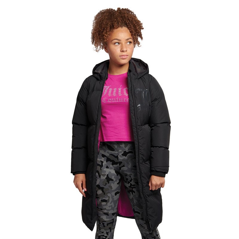 Buy Juicy Couture Girls Longline Puffer Jacket Black