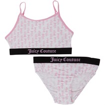 Juicy Couture Girls Bralette And Bikini Briefs Set Bright White