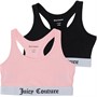 Juicy Couture Girls Couture Two Pack Crop Tops Bright White