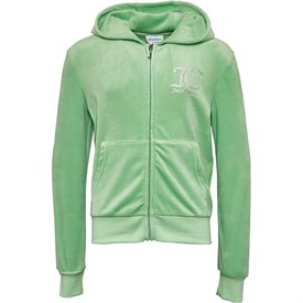 Buy Juicy Couture Girls Velour Zip Through Hoodie Green Ash
