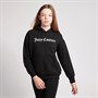 Juicy Couture Mädchen Children Flocked Oversize Kapuzenpullover Schwarz