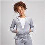 Juicy Couture Girls Diamante Velour Hoodie Heather Grey