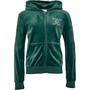 Juicy Couture Girls Diamante Velour Hoodie Trekking Green