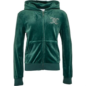 Buy Juicy Couture Girls Diamante Velour Hoodie Trekking Green