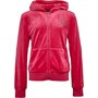 Juicy Couture Girls Luxe Crown Diamante Velour Hoodie Pink Yarrow