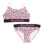 Juicy Couture Girls Leopard Bralette And Bikini Briefs Set Carmine Rose