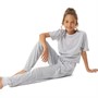 Juicy Couture Girls Crop Top And Jogger Sleep Set Pearl Grey Marl