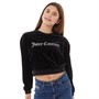 Juicy Couture Girls Glitter Velour Oversize Sweatshirt Black