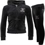 Juicy Couture Girls Velour Hoodie And Slim Joggers Tracksuit Jet Black
