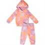 Juicy Couture Girls Cloud Print Hoodie And Joggers Tracksuit Set Summer Neon Orange