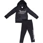 Juicy Couture Girls Velour Hoodie And Leggings Tracksuit Set Jet Black