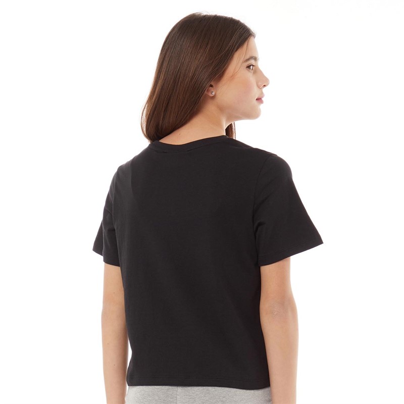 Juicy Couture Girls Flocked Boxy T-Shirt Black