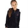 Juicy Couture Girls Luxe Diamante Zip Thru Hoodie Jet Black