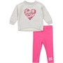 Juicy Couture Girls Leopard Sweatshirt And Legging Set Pearl Grey Marl