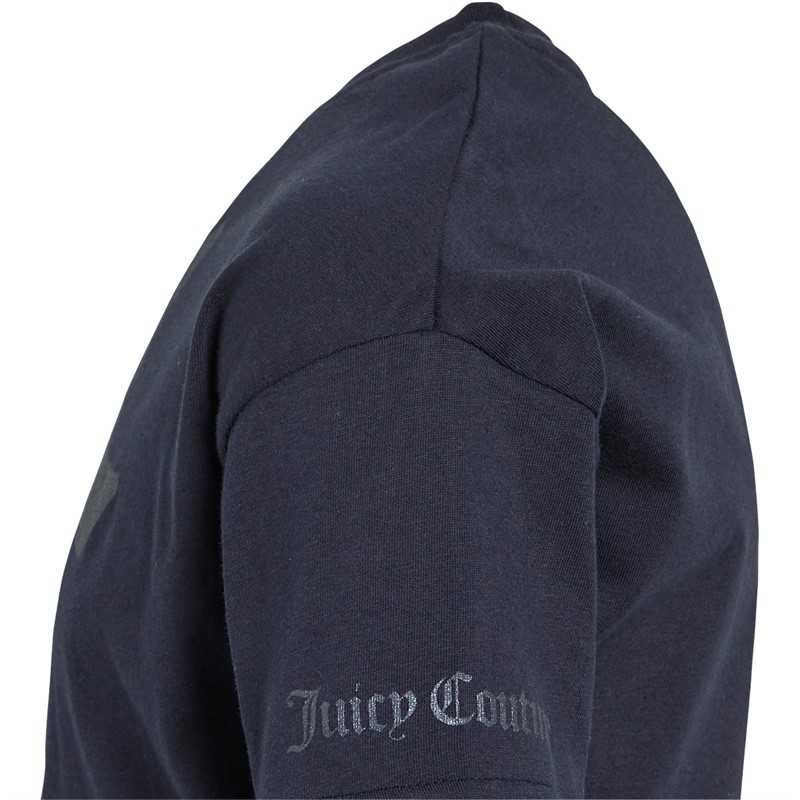Juicy Couture Girls Tonal Length Boxy T-Shirt Night Sky