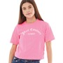 Juicy Couture Girls Boxy Quarter Sleeve T-Shirt Summer Neon Pink