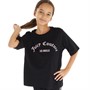 Juicy Couture Junior Girls Boxy Quarter Sleeve T-Shirt Jet Black