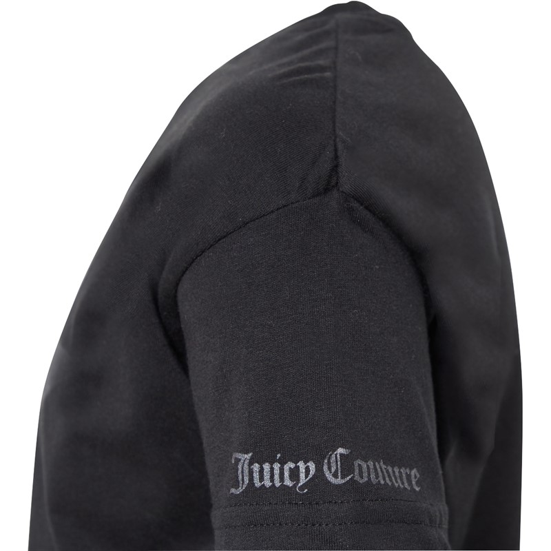 Juicy Couture Girls Tonal Length Boxy T-Shirt Black