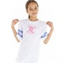 Juicy Couture Girls Stripe Sleeve T-Shirt Bright White