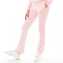 Juicy Couture Girls Diamante Velour Bootcut Wide Leg Joggers Almond Blossom