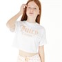 Juicy Couture Girls Juicy Artwork T-Shirt Bright White