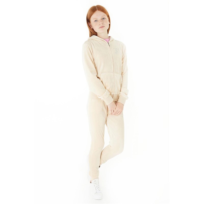 Juicy Couture Girls Velour Slim Joggers Brazillian Sand