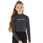 Juicy Couture Girls Lurex Jersey Turtle Neck Long Sleeve Top Black