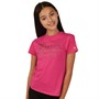 Juicy Couture Girls Luxe Diamante T-Shirt Pink Yarrow