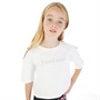 Juicy Couture Girls Velour Trim Wide T-Shirt Bright White