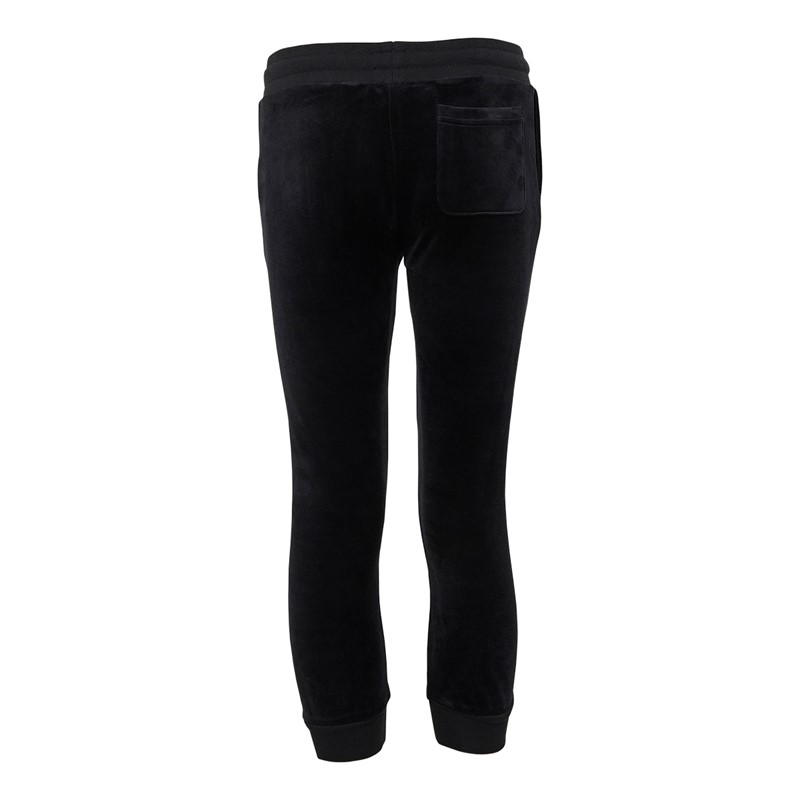 Juicy Couture Girls Diamante Velour Slim Joggers Jet Black