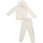Juicy Couture Girls Velour Zip Thru Hoodie And Joggers Tracksuit Set Vanilla Ice