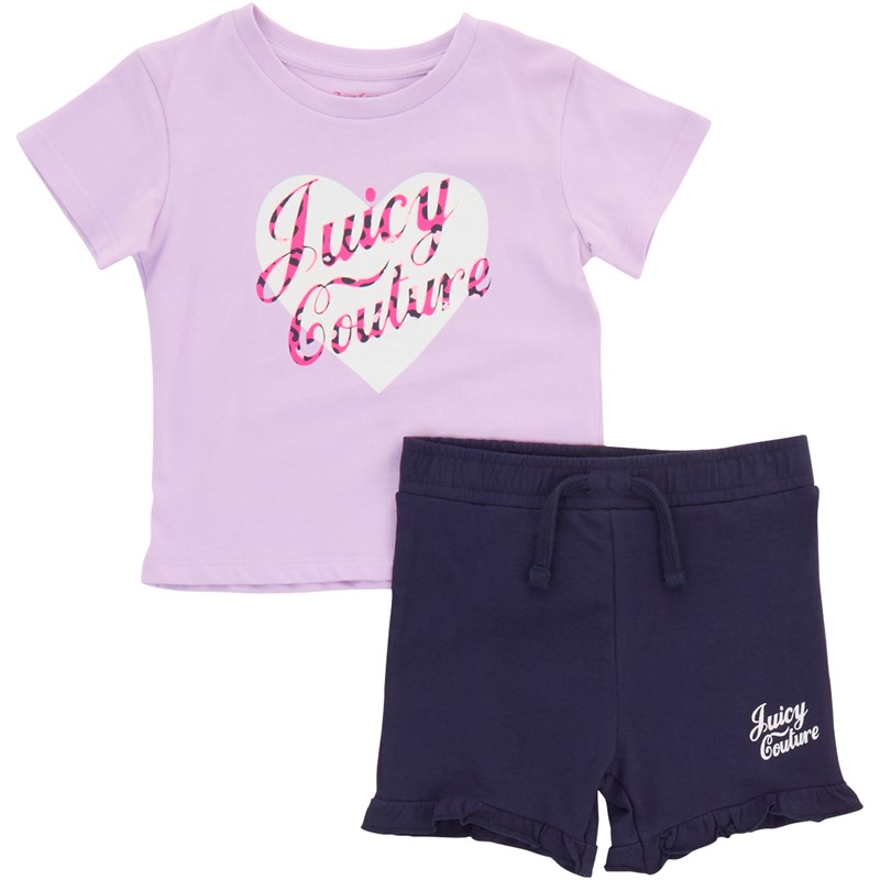 Buy Juicy Couture Girls Heart T Shirt And Shorts Set Lilac