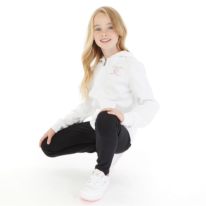 Juicy Couture Girls Zip Thru Hoodie White