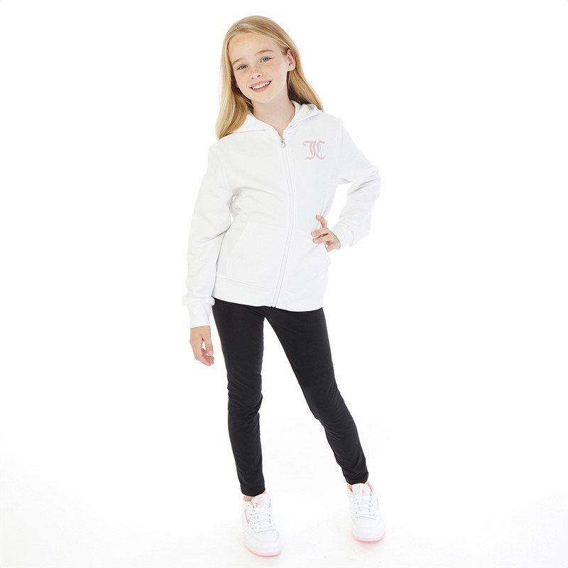 Juicy Couture Girls Zip Thru Hoodie White