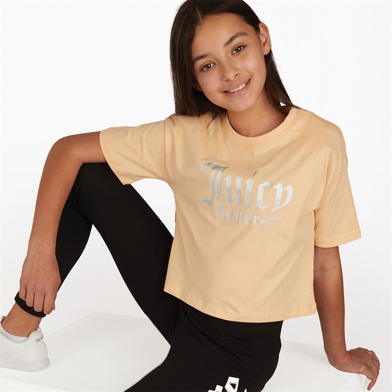 Juicy Couture Girls Oversized Boxy T-Shirt Peach Fuzz