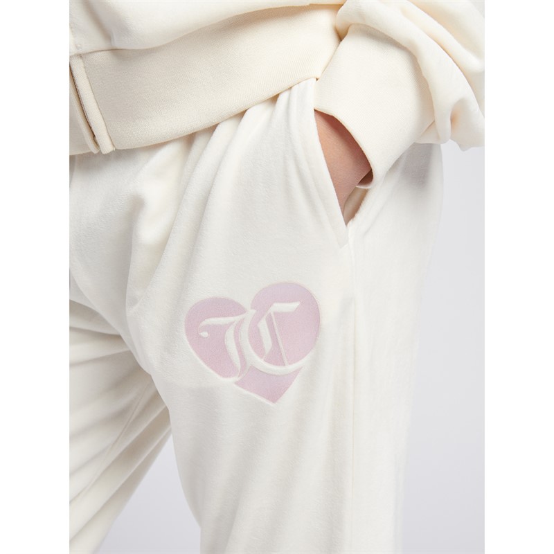 Juicy Couture Girls Velour Zip Thru Tracksuit Vanilla Ice