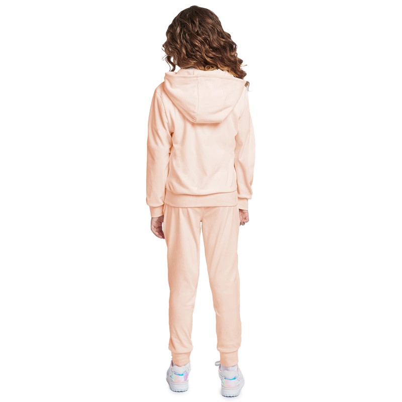 Juicy Couture Girls Velour Zip Thru Tracksuit Peach Fuzz